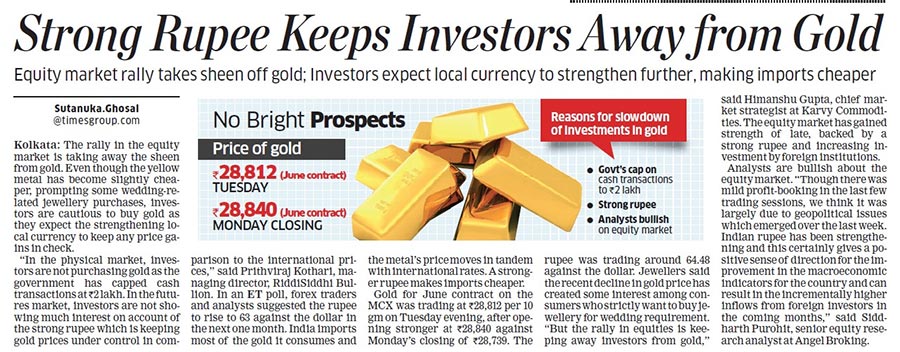 Strong Rupee Keeps Investors Away from Gold