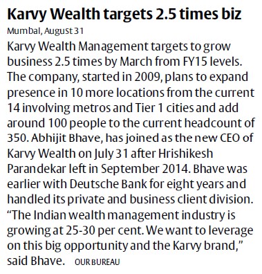 Karvy Wealth targets 2.5 times biz
