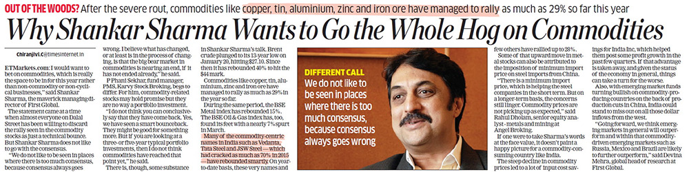 Why Shankar Sharma Wants to Go the Whole Hog on Commodities